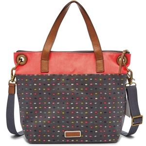 Fossil Keely Dotted Crossbody Tote Bag